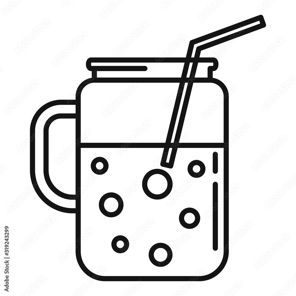 Poster smoothie jar icon. outline smoothie jar vector icon for web design isolated on white background