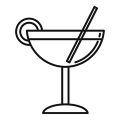 Cocktail icon. Outline cocktail vector icon for web design isolated on white background