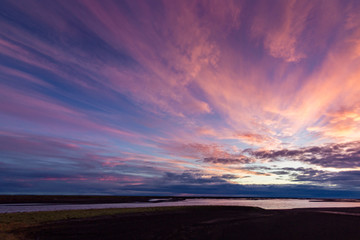 Sunrise in the south of Iceland