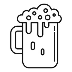 Beer mug icon. Outline beer mug vector icon for web design isolated on white background
