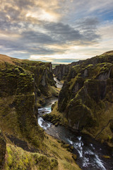 Fototapeta na wymiar Fjadrargljufur Canyon in the south of Iceland