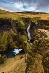 Fjadrargljufur Canyon in the south of Iceland
