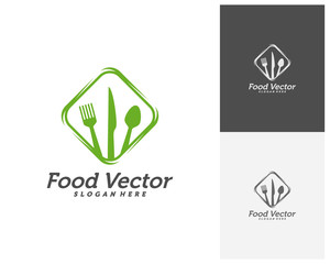 Creative Food logo design vector. Restaurant, food court, cafe logo template. Icon symbol. Illustration