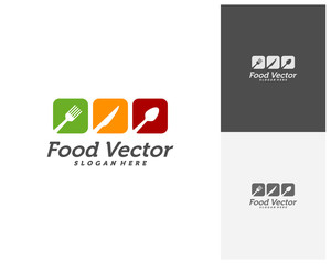Creative Food logo design vector. Restaurant, food court, cafe logo template. Icon symbol. Illustration