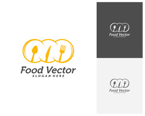 Creative Food logo design vector. Restaurant, food court, cafe logo template. Icon symbol. Illustration