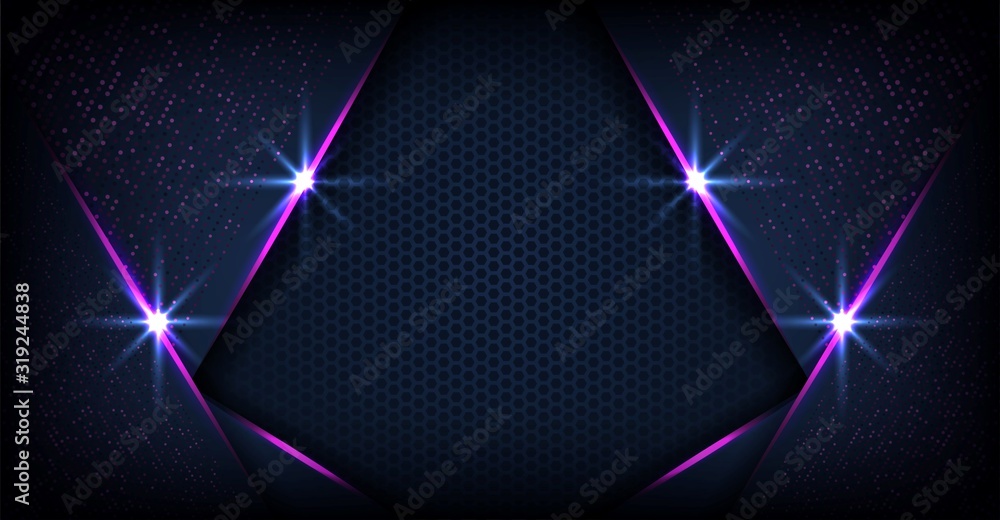 Poster abstract luxurious dark with purple overlap layer background
