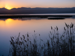 Sunset at Swartvlei Lake. Near Sedgefield. Garden Route. Western Cape. South Africa