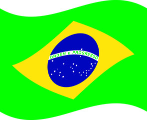 Brazil flag isolated vector with wave effect