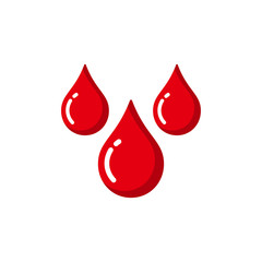 red blood drop vector icon. blood drop illustration in flat design style