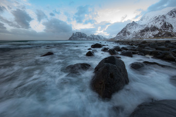 Traditional landscape of Norwegian nature.