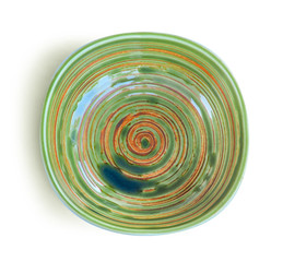 top view ceramic bowl on white background