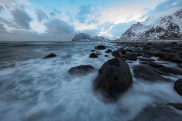 Traditional landscape of Norwegian nature.