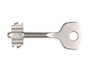 Modern silver color key isolated on white