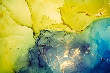 Alcohol ink colors translucent. Abstract multicolored marble texture background. Design wrapping...