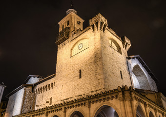 View of the fortress church of San Nicolas in Pamplona