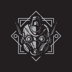 Mecha Robot Head Logo, Template Images