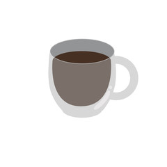 Gray cup of coffee. Vector Illustration isolated on white background.