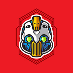 Mecha Robot Head Logo, Template Images