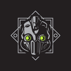 Mecha Robot Head Logo, Template Images