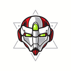 Mecha Robot Head Logo, Template Images