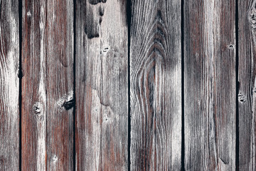 Background old shabby painted vertical wooden board. Beautiful vintage texture of white-brown color.