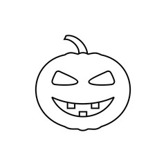 Pumpkin icon vector. Halloween pumpkin vector. Pumpkin silhouette icon on a white background