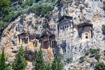 Fototapeta na wymiar Lycian Tombs in Turkey