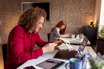 Freelancers working in coworking space