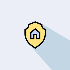 house shield liner fill vector icon - ui icon vector