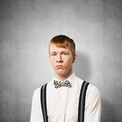 Sad guy looking unsatisfied and upset