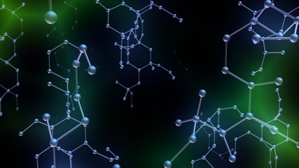 Chemical Molecular Structure 3D illustration background