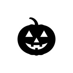 Pumpkin icon vector. Halloween pumpkin vector. Pumpkin silhouette icon on a white background