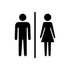 Toilet icon vector. Toilet sign. Man and woman restroom sign vector. Male and female icon