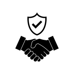 Trust icon vector. Handshake icon. Partnership and agreement symbol. Trust for protection