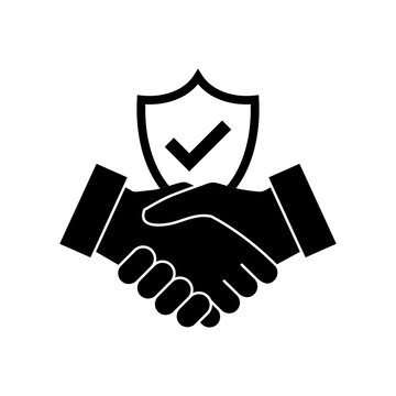Trust icon vector. Handshake icon. Partnership and agreement symbol. Trust for protection