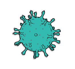 Coronavirus cartoon doodle illustration
