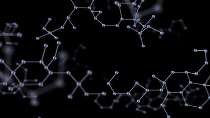 Chemical Molecular Structure 3D illustration background