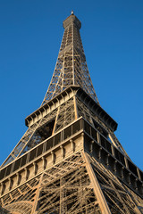 Closeup of Base and Mid Section of Eiffel Tower; Paris