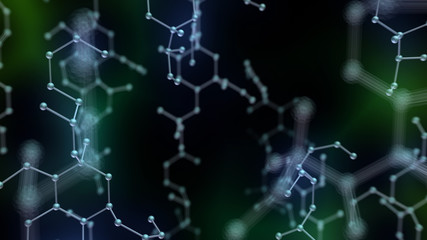 Chemical Molecular Structure 3D illustration background