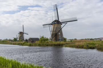 Naklejka premium Travel in Netherlands . traditional Holland - Windmills
