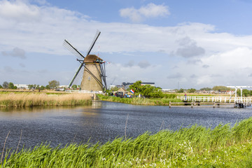 Naklejka premium Travel in Netherlands . traditional Holland - Windmills