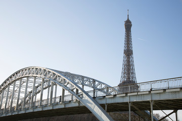 Eiffel Tower and Debilly Bridge in Paris