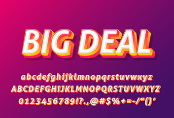 3d alphabet with big deal word template for banner title