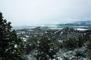 The snowy landscape of Mesa Verde