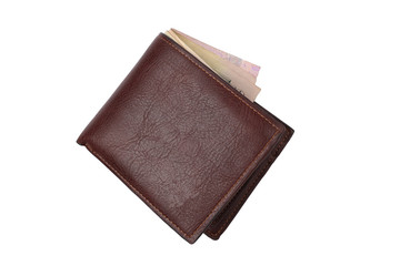 wallet isolated on white background,with clipping path.