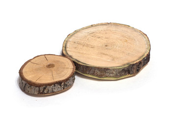 Cut of a tree on a white background