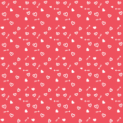 Seamless Pattern Background: Cute and sweet doodle heart shape for your design 