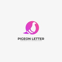Vector Logo Illustration Pigeon Letter S with Circle Gradient Colorful