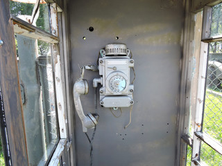 Fototapeta na wymiar Old telephone box