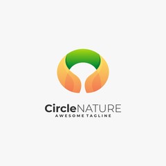 Vector Logo Illustration Circle Nature Gradient Colorful Style
